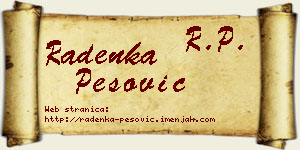 Radenka Pešović vizit kartica